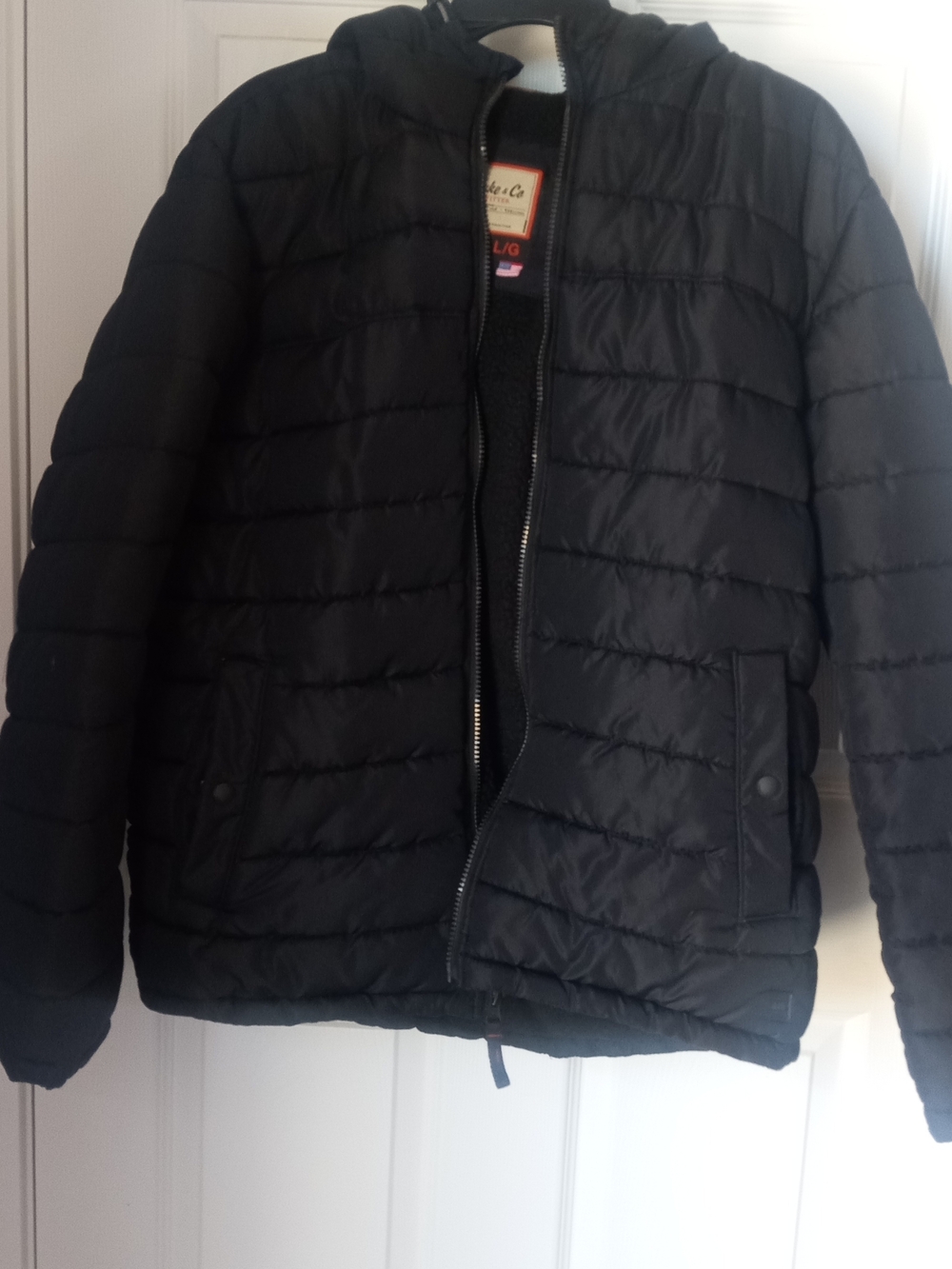 Hawke & Co Black Sherpa-Lined Jacket with Zip